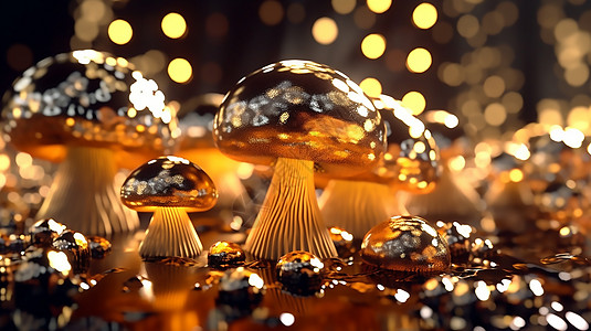 科幻金属光泽蘑菇图片