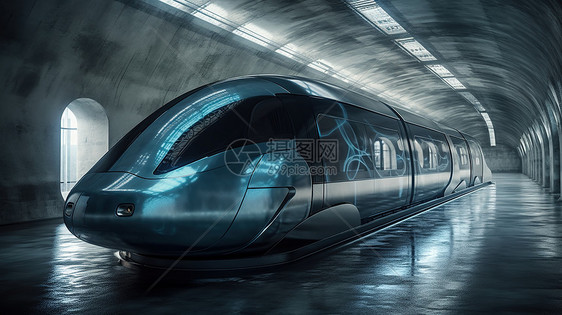未来世界子弹头新能源列车轻轨地铁图片