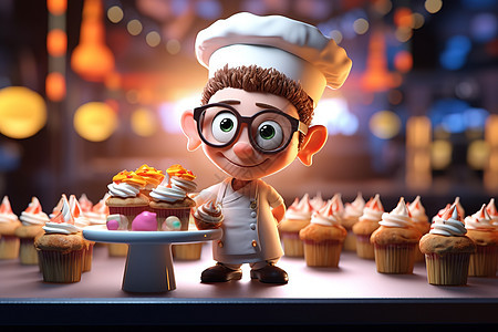 甜品蛋糕师3D肖像图片