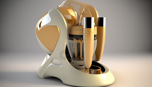 未来主义圆形3D电榨汁机模型图片