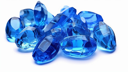 通透的水晶蓝宝石图片