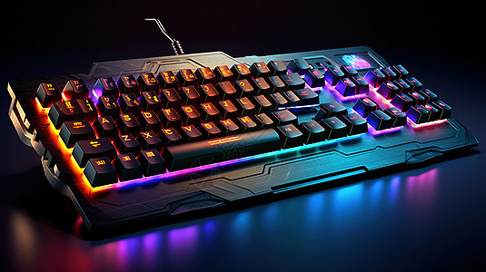 蓝紫色机械键盘背景图片