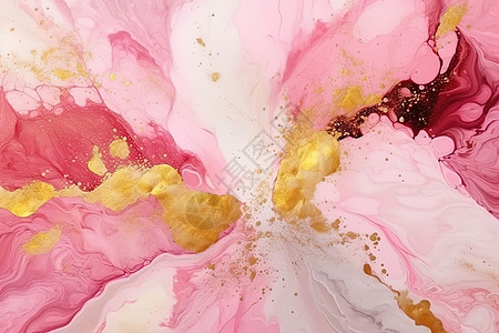 粉色液体墨水抽象背景图片