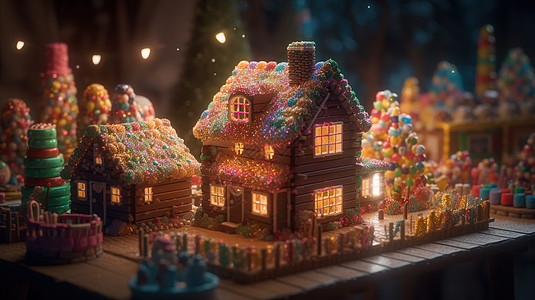 聚光灯下的糖果小屋子图片