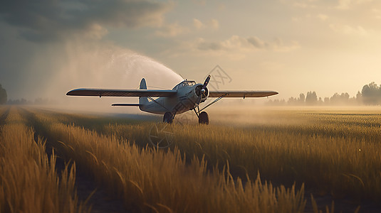 飞机喷洒农药机械化背景图片