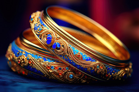 传统的珠宝首饰金手镯图片