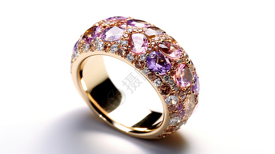 宝石戒指紫色钻石戒指插画