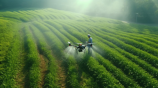 农田的无人机图片