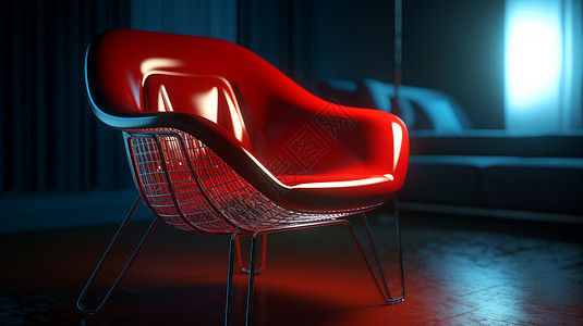 时尚红色有设计感椅子背景图片