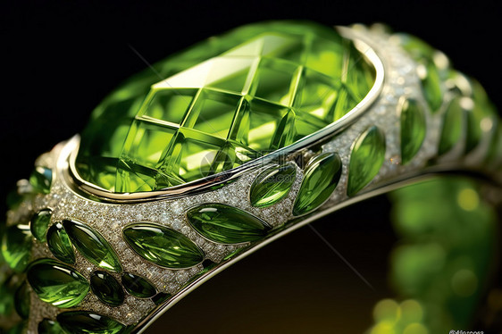 绿翡翠戒指珠宝设计图片