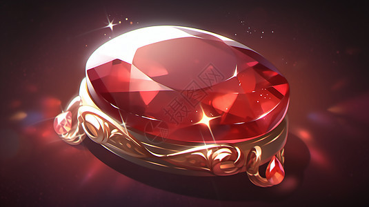 3D豪华圆形红宝石珠宝首饰图片
