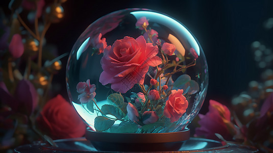 魔法花朵水晶球图片