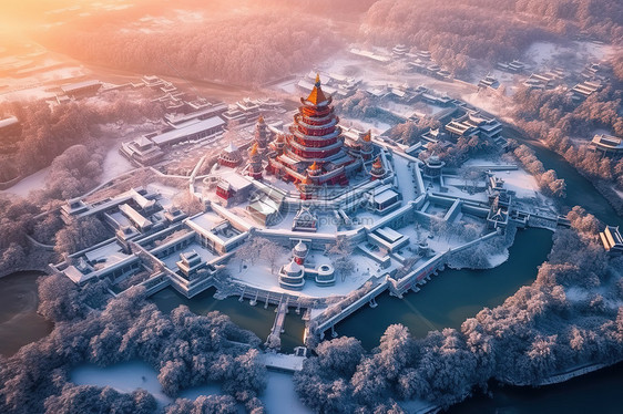 中国东北雪域的迷人美景冬天雪山图片