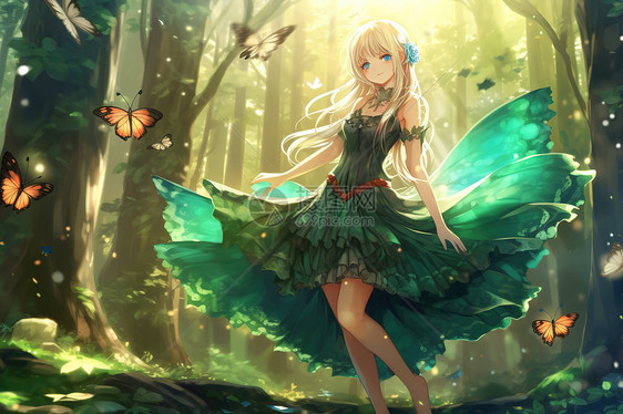 精灵公主在美丽的森林里图片