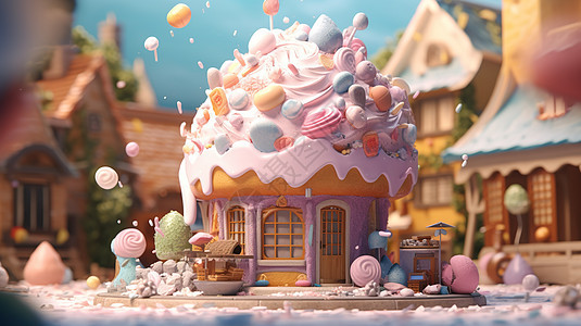 糖豆冰淇淋小房子图片