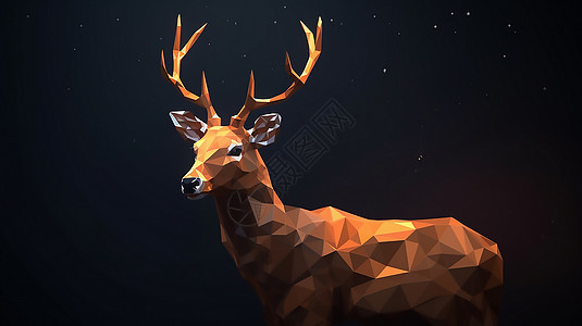 折纸鹿动物背景图片