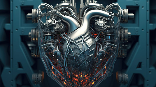 有齿轮的心脏概念图图片