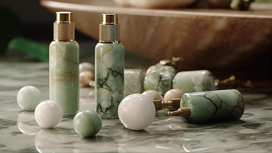 玉石材质化妆品瓶图片