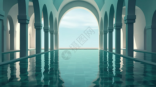 地中海风格泳池图片