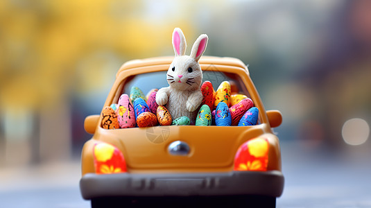 可爱的复活节兔子插图图片