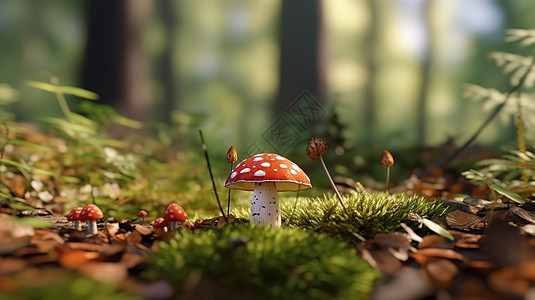 可爱的斑点蘑菇图片