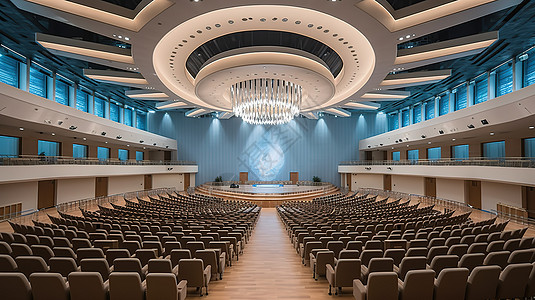 巨大的圆形会议厅超大型会议室高清图片
