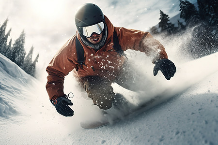 冬季极限滑雪运动滑雪运动员背景图片