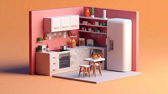可爱的微缩厨房模型图片