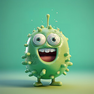 可爱化的小病毒细菌医疗生物图片