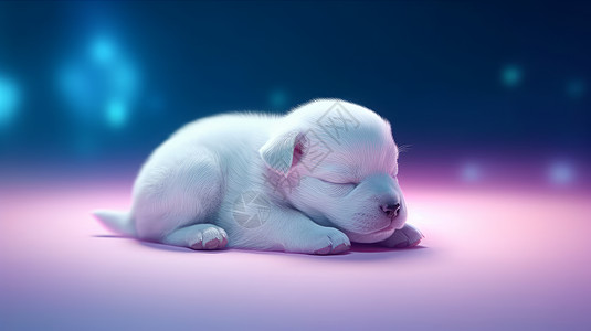 睡着了的可爱的小白狗图片