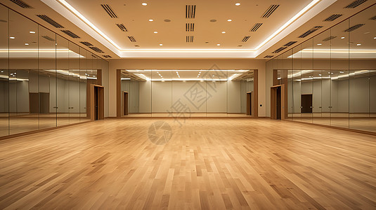 三面镜子的无人舞蹈教室图片