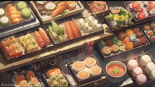 日式食品架子图片