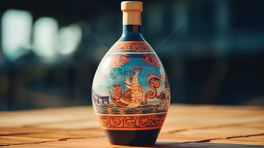 彩绘传统立体酒瓶图片