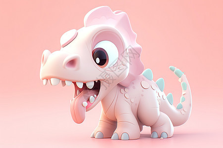 可爱的儿童吐舌头玩具小恐龙背景图片