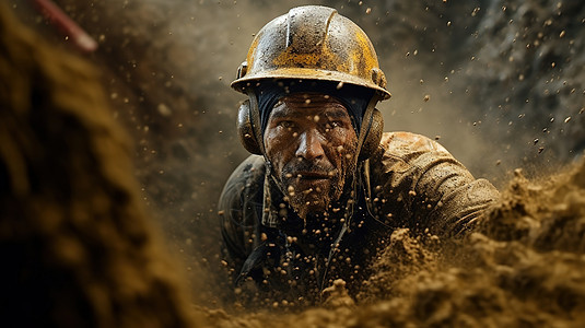 矿工在泥浆里图片