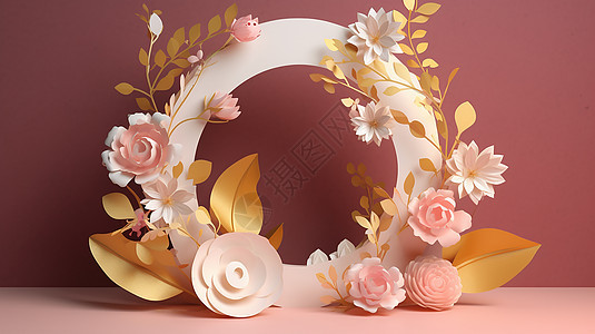 高清折纸花朵背景背景图片