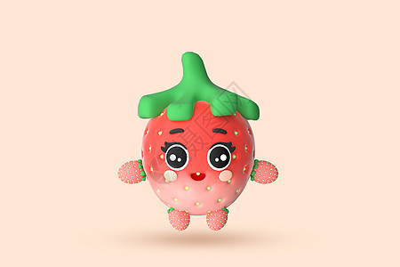 c4d立体卡通夏季水果草莓模型图片