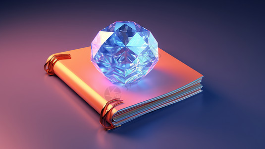 超大蓝色钻石放在粉色本子上图片