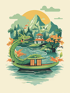 中国传统节日端午节海报插画图片