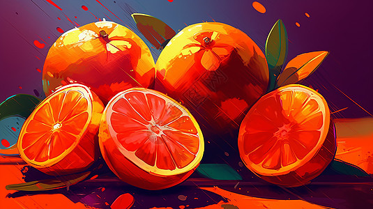 炫彩水果橙子图片