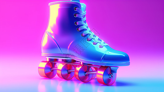 鞋海报滚轴溜冰鞋模型插画