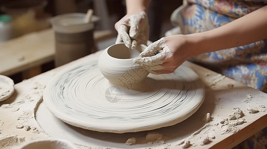 白色粘土制作花瓶陶瓷产品图片