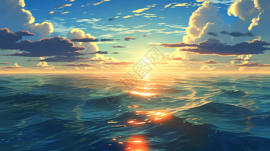 蓝色海洋生态环境插画用图背景图片