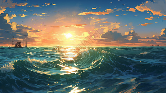 蓝色大海世界海洋日活动插画图片