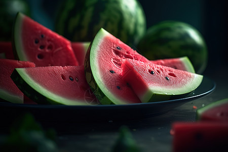 夏天应季水果西瓜背景图片