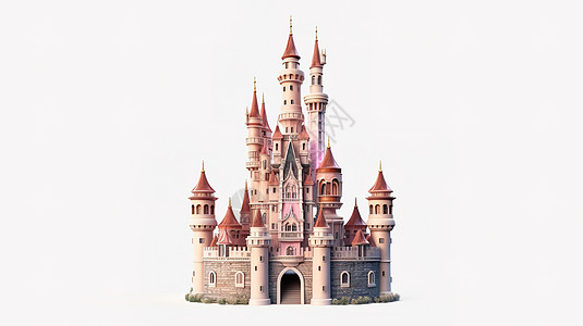城堡3D插图图片