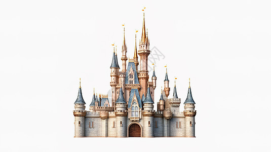 恢弘的城堡3D插图图片