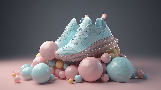 3D立体运动鞋广告图片