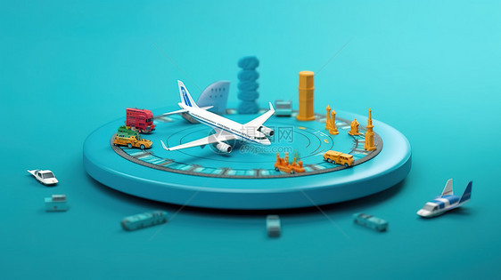 飞机模型3D插图图片