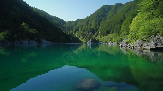 绿水青山风景背景图片